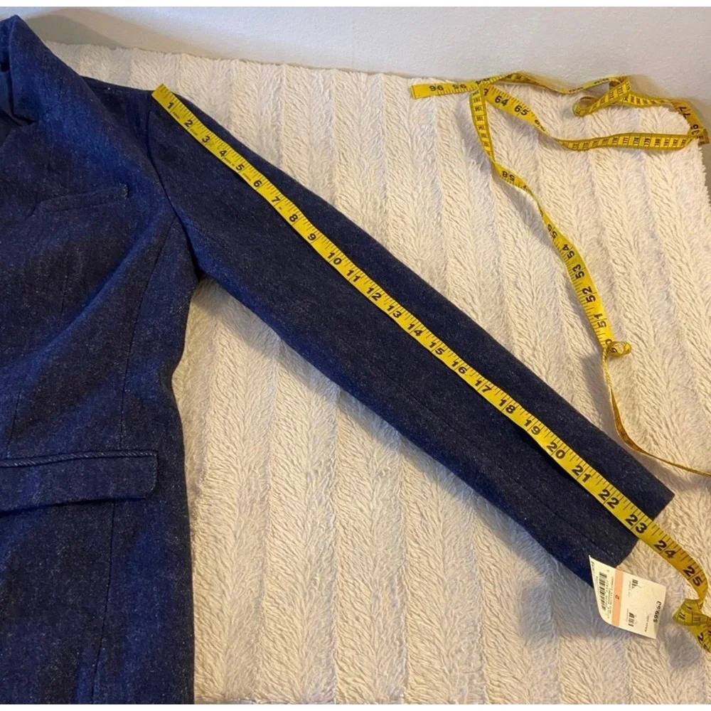 Maison Jules Women's 2 Wool Blend Blazer‎ Blue Button Front New